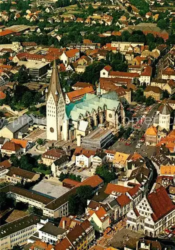 AK / Ansichtskarte Paderborn Fliegeraufnahme mit Kaiserpfalz Dom Gaukirche und Rathaus Kat. Paderborn