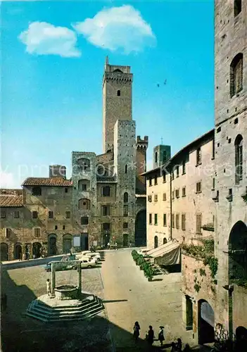 AK / Ansichtskarte San Gimignano Piazza della Cisterna e Torri Ardinghelli