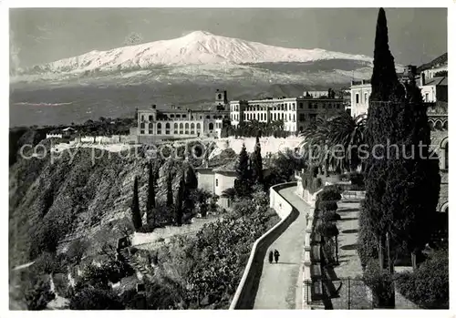 AK / Ansichtskarte Taormina Sizilien Panorama dell Etna Vulkan aetna Kat. 
