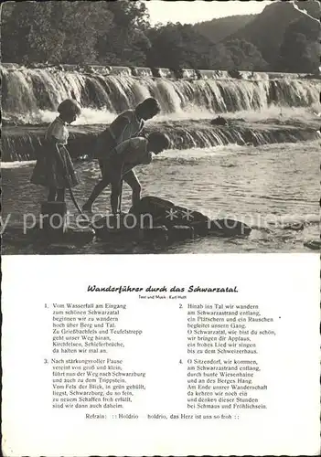AK / Ansichtskarte Schwarzatal Kinder am Wasserfall Gedicht Kat. Rudolstadt