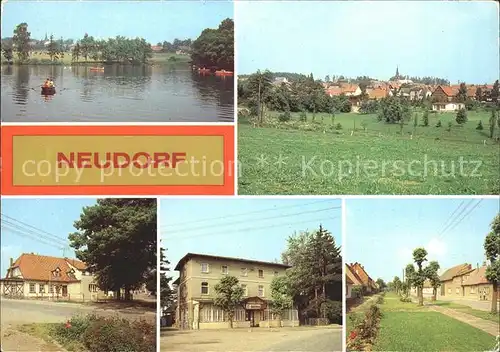 AK / Ansichtskarte Neudorf Quedlinburg Gondelteich FDGB Gaststaette Haupstrasse Lindenallee Kat. Neudorf Quedlinburg