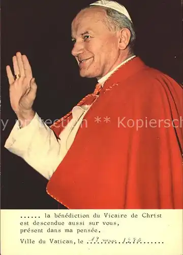 AK / Ansichtskarte Papst Johannes Paul II.  Kat. Religion