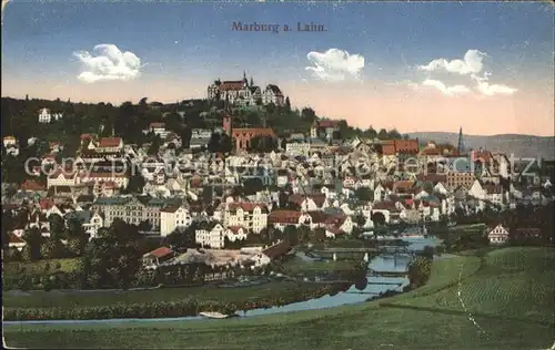 AK / Ansichtskarte Marburg Lahn Stadtbild mit Schloss Kat. Marburg