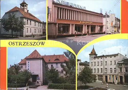 AK / Ansichtskarte Ostrzeszow Rathaus Buchhandlung Hotel Markt
