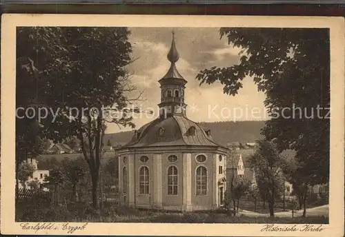 AK / Ansichtskarte Carlsfeld Erzgebirge Historische Kirche 17. Jhdt. Kupfertiefdruck Kat. Eibenstock