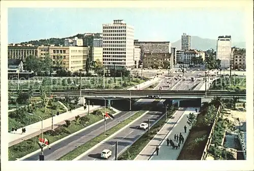 AK / Ansichtskarte Ljubljana Centar Zentrum Bruecke Hochhaeuser Kat. Ljubljana