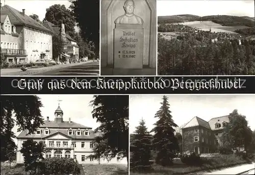 AK / Ansichtskarte Berggiesshuebel Karl Marx Strasse Praelat Kneipp Gedenktafel Paul Linde Haus Gesamtansicht Haus Talfrieden Kat. Bad Gottleuba Berggiesshuebel