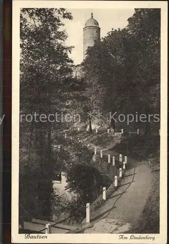 AK / Ansichtskarte Bautzen Partie am Lindenberg Turm Serie Deutsche Heimatbilder Kat. Bautzen