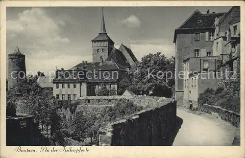 AK / Ansichtskarte Bautzen Fischerpforte Michaeliskirche Alte Wasserkunst Kupfertiefdruck Silesa Karte Nr 6181 Kat. Bautzen