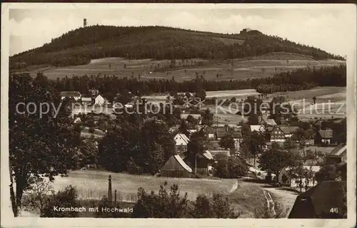 AK / Ansichtskarte Krombach Krompach mit Blick zum Hochwald Lausitzer Gebirge