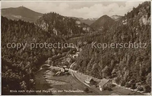 AK / Ansichtskarte Hayn Oybin Panorama Blick von der Teufelsmuehle Hochwald Zittauer Gebirge