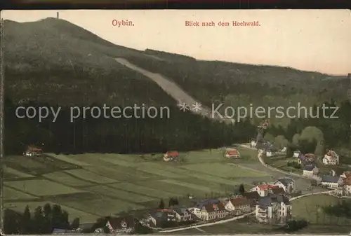 AK / Ansichtskarte Oybin Panorama Blick nach dem Hochwald Zittauer Gebirge Kat. Kurort Oybin