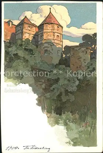 AK / Ansichtskarte Klipphausen Schloss Scharfenberg Reichspost Kuenstlerkarte Kat. Klipphausen