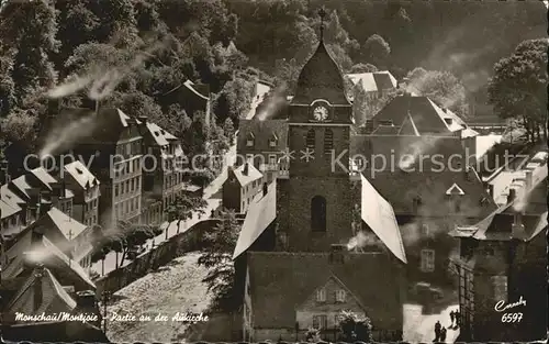 AK / Ansichtskarte Monschau Partie an der Aukirche Perle der Nordeifel Kat. Monschau