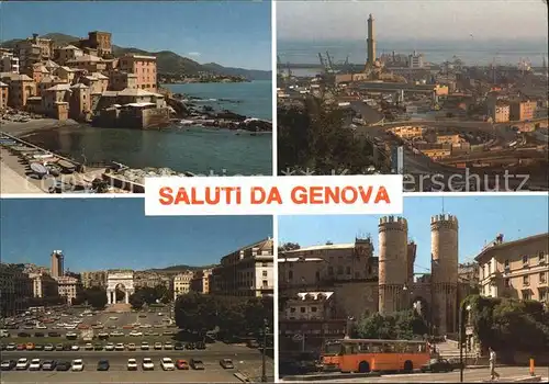 AK / Ansichtskarte Genova Genua Liguria Boccadasse Lanterna Piazza della Vittoria Casa di Colombo Torri di Sant Andrea Kat. Genova