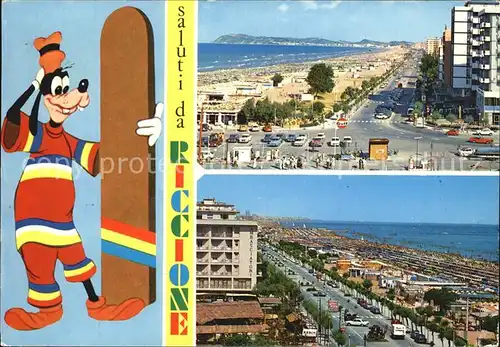AK / Ansichtskarte Riccione Strand Promenade Goofy Figur
