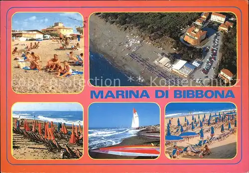 AK / Ansichtskarte Marina di Bibbona Spiaggia Strand Segeln Fliegeraufnahme
