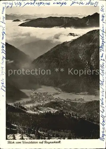 AK / Ansichtskarte Bayrischzell Panorama Blick vom Wendelstein Nebelmeer Alpen Kat. Bayrischzell