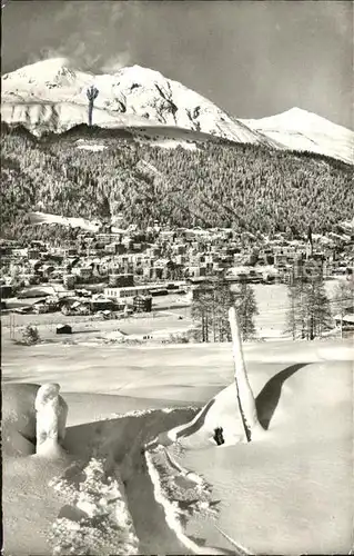 AK / Ansichtskarte Davos Platz GR Panorama Wintersportplatz mit Schatzalp und Schiahorn Buendner Alpen / Davos /Bz. Praettigau-Davos