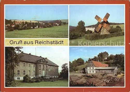 AK / Ansichtskarte Reichstaedt Dippoldiswalde Teilansicht Windmuehle Technisches Denkmal Schloss Buschmuehle Kat. Dippoldiswalde