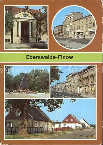 AK / Ansichtskarte Eberswalde Finow Alte Forstakademie Denkmal antifaschistische Widerstandskaempfer Kat. Eberswalde Waldstadt