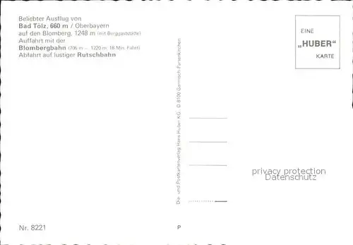 AK / Ansichtskarte Bad Toelz Ausflugsort Blomberg Berggaststaette Bergbahn Rutschbahn Bergwandern Alpenpanorama Kat. Bad Toelz