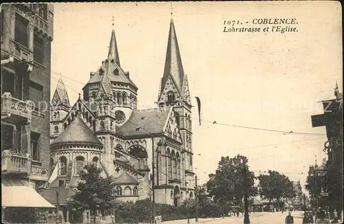 AK / Ansichtskarte Coblence Coblenz Koblenz Lohrstrasse et l Eglise Kirche Kat. Koblenz