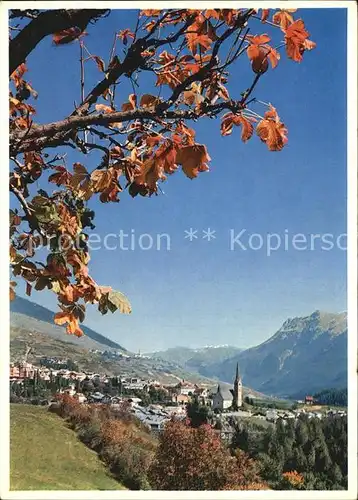 AK / Ansichtskarte Scuol Tarasp Vulpera Gesamtansicht Alpines Heilbad Herbststimmung Kat. Scuol