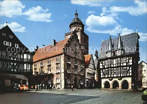 AK / Ansichtskarte Alsfeld Marktplatz Rathaus Fachwerkhaus Kat. Alsfeld