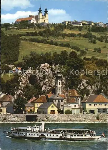 AK / Ansichtskarte Marbach Donau Dampfer Kirche Wallfahrtskirche Maria Taferl Kat. Marbach an der Donau
