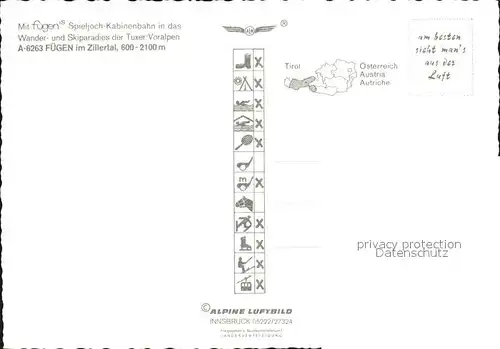 AK / Ansichtskarte Fuegen Fliegeraufnahme Wanderparadies Skiparadies Tuxer Voralpen Kat. Fuegen Zillertal