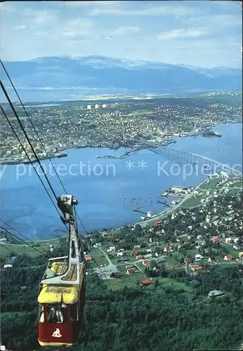 AK / Ansichtskarte Tromsoe Areal Cable way view of the town and the bridge Kat. Norwegen