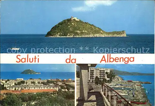 AK / Ansichtskarte Albenga Inselblick Teilansicht Strand Kat. Albenga