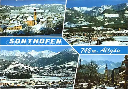 AK / Ansichtskarte Sonthofen Oberallgaeu Stadtansichten Winter Kat. Sonthofen