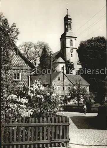 AK / Ansichtskarte Grossschoenau Sachsen Ortspartie an der Kirche Handabzug Kat. Grossschoenau Sachsen