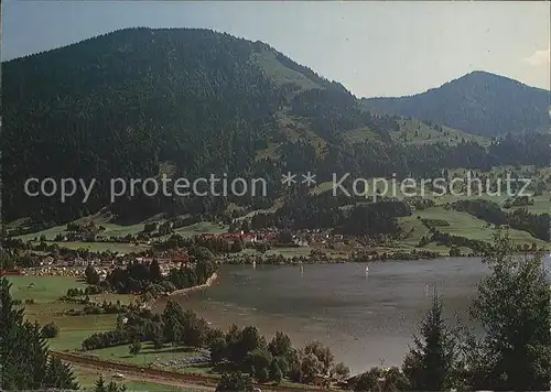 AK / Ansichtskarte Buehl Alpsee Hauserstrandbad mit Horn und Gschwenderhorn Kat. Immenstadt i.Allgaeu