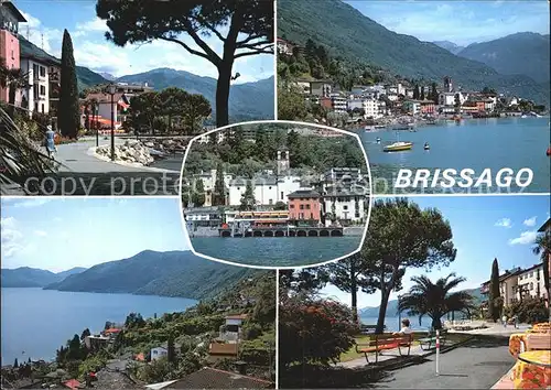 AK / Ansichtskarte Brissago TI Uferpromenade Lago Maggiore Alpenpanorama Kat. Brissago
