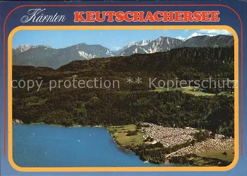 AK / Ansichtskarte Keutschach See Camping Dobein Suedufer des Sees mit Karawanken Fliegeraufnahme Kat. Keutschach am See