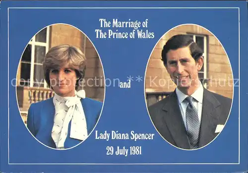 AK / Ansichtskarte Hochzeit Marriage of The Prince of Wales and Lady Diana Spencer 1981 Kat. Greetings