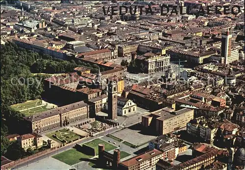 AK / Ansichtskarte Torino dall aereo Piazza Castello Palazzo Madama Duomo Cappella S Sindone Torri Palatine Kat. Torino