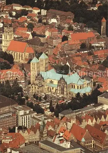 AK / Ansichtskarte Muenster Westfalen Fliegeraufnahme Altstadt mit Dom Buddenturm ueberwasserkirche Kat. Muenster