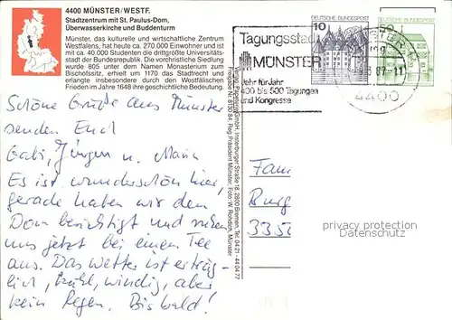 AK / Ansichtskarte Muenster Westfalen Fliegeraufnahme Altstadt mit Dom Buddenturm ueberwasserkirche Kat. Muenster