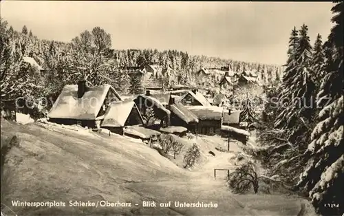 AK / Ansichtskarte Schierke Harz Wintersportplatz Blick auf Unterschierke Winterpanorama Kat. Schierke Brocken