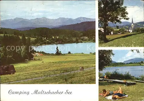 AK / Ansichtskarte Maltschachersee Erholungsgebiet mit Karawanken Camping Kat. Feldkirchen in Kaernten