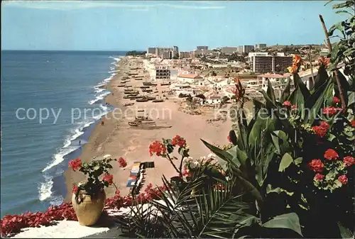 AK / Ansichtskarte Torremolinos Playa de la Carihuela Panorama Strand Kat. Malaga Costa del Sol