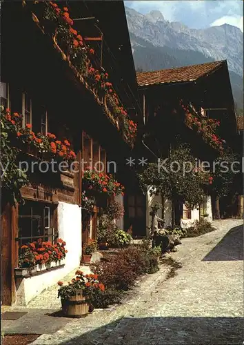 AK / Ansichtskarte Brienz BE Brunngasse Blumenschmuck Kat. Brienz