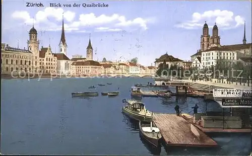 AK / Ansichtskarte Zuerich ZH Blick von der Quaibruecke