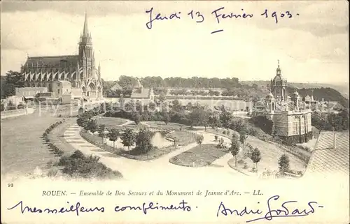 AK / Ansichtskarte Rouen Ensemble de Bon Secours et du Monument de Jeanne d Arc Kat. Rouen