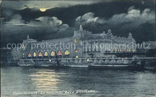 AK / Ansichtskarte Paris La nouvelle Gare d Orleans la nuit clair de lune Kat. Paris