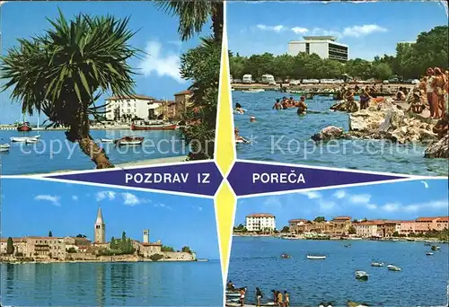 AK / Ansichtskarte Porec Ansicht vom Meer aus Hafen Badestrand Kat. Kroatien